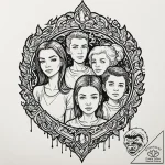 A sketch of the family from succession, looki… – tattoo sketch (№1752883449_0, 19.07.2025 00:04) — tattoovalue.net