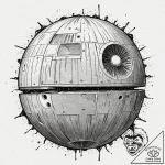 48. a linework design of the death star plans… – tattoo sketch (№1752883532_0, 19.07.2025 00:05) — tattoovalue.net