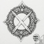 105. tattoo sketch: “opora” rune with subtle… – tattoo sketch (№1752883781_0, 19.07.2025 00:09) — tattoovalue.net