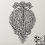 Tattoo sketch a detailed and menacing viking… – tattoo sketch (№1752883866_0, 19.07.2025 00:11) — tattoovalue.net