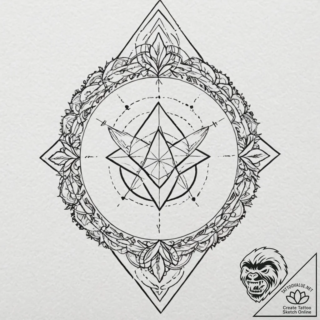 138. tattoo sketch: "ud" rune with elements o... - tattoo sketch (№1752884373_0, 19.07.2025 00:19) — tattoovalue.net