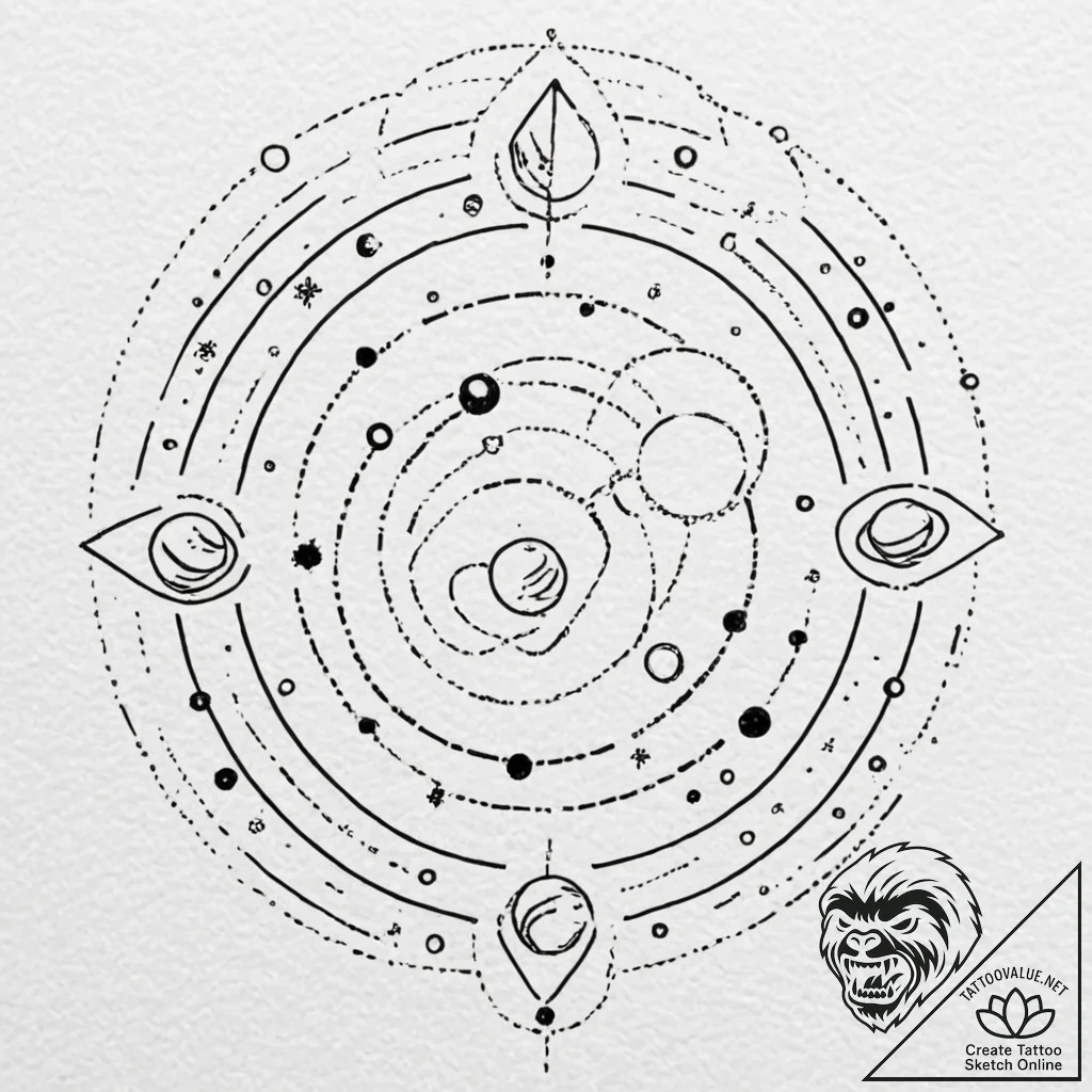 Tattoo sketch an abstract portrayal of the ru... - tattoo sketch (№1752885969_0, 19.07.2025 00:46) — tattoovalue.net