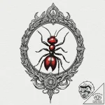 Ant, concept art for tattoo, old school tradi… – tattoo sketch (№1752886219_0, 19.07.2025 00:50) — tattoovalue.net