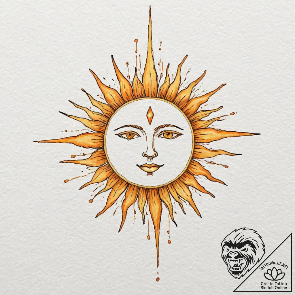 Tattoo sketch: watercolor splashes of bright... - tattoo sketch (№1752886391_0, 19.07.2025 00:53) — tattoovalue.net