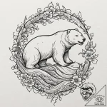 Polar bear, tattoo sketch design, on a clean… – tattoo sketch (№1752887222_0, 19.07.2025 01:07) — tattoovalue.net