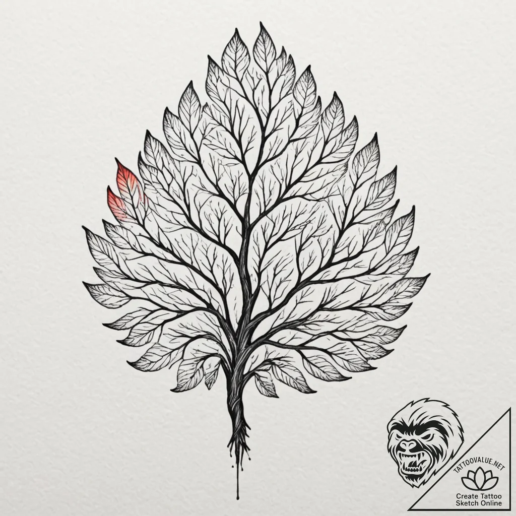 Tattoo sketch a delicate network of veins on... - tattoo sketch (№1752887304_0, 19.07.2025 01:08) — tattoovalue.net