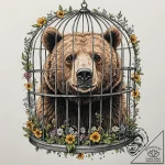 A neo-traditional tattoo of the bear in the c… – tattoo sketch (№1752888297_0, 19.07.2025 01:24) — tattoovalue.net