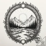 Tattoo sketch a glowing portal frame opening… – tattoo sketch (№1752888383_0, 19.07.2025 01:26) — tattoovalue.net