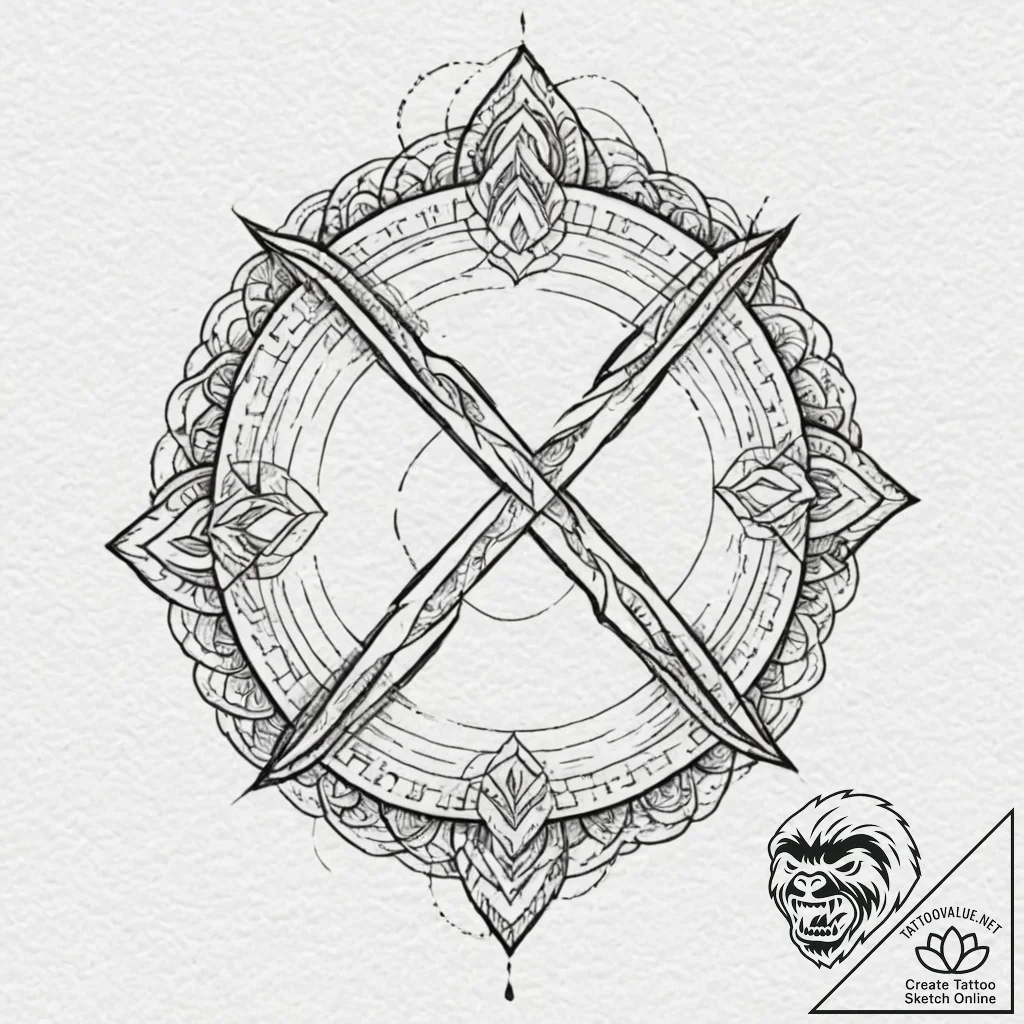 81. tattoo sketch: the rune "krada," appearin... - tattoo sketch (№1752889047_0, 19.07.2025 01:37) — tattoovalue.net