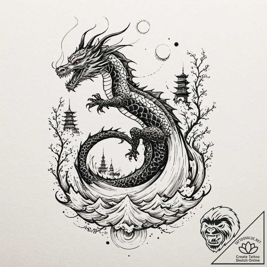 Tattoo design a glowing force field protectin... - tattoo sketch (№1752889130_0, 19.07.2025 01:38) — tattoovalue.net