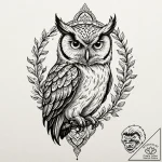 Neo-traditional tattoo design of the owl from… – tattoo sketch (№1752889796_0, 19.07.2025 01:49) — tattoovalue.net