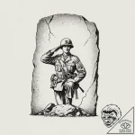 Tattoo sketch a silhouette of a soldier salut… – tattoo sketch (№1752889878_0, 19.07.2025 01:51) — tattoovalue.net