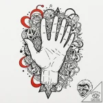 A linework tattoo of the phrase “more human t… – tattoo sketch (№1752889963_0, 19.07.2025 01:52) — tattoovalue.net