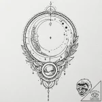 Tattoo design: a geometric lunitsa with preci… – tattoo sketch (№1752890128_0, 19.07.2025 01:55) — tattoovalue.net