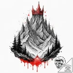 A minimalist tattoo of the three peaks of mor… – tattoo sketch (№1752890792_0, 19.07.2025 02:06) — tattoovalue.net
