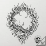 Tattoo sketch a phoenix rising from ashes, re… – tattoo sketch (№1752890876_0, 19.07.2025 02:07) — tattoovalue.net