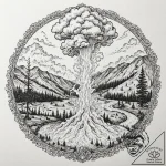 The geysers of yellowstone national park erup… – tattoo sketch (№1752890959_0, 19.07.2025 02:09) — tattoovalue.net