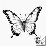 Tattoo design a tiny, realistic butterfly wit… – tattoo sketch (№1752891538_0, 19.07.2025 02:18) — tattoovalue.net
