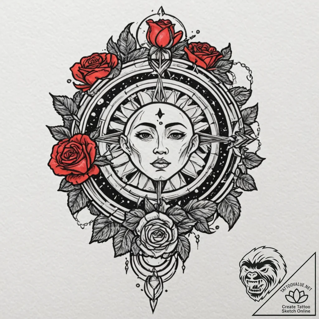 Tattoo sketch the zodiac glyph and its ruling... - tattoo sketch (№1752891621_0, 19.07.2025 02:20) — tattoovalue.net