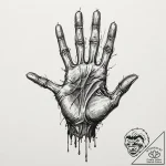 Tattoo design a zombie’s decaying hand reachi… – tattoo sketch (№1752892365_0, 19.07.2025 02:32) — tattoovalue.net