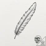 Tattoo sketch a delicate feather., ink illust… – tattoo sketch (№1752894191_0, 19.07.2025 03:03) — tattoovalue.net