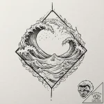 Tattoo design a pair of matching waves, one o… – tattoo sketch (№1752896027_0, 19.07.2025 03:33) — tattoovalue.net