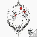Tattoo design a dreamlike scene of two figure… – tattoo sketch (№1752896111_0, 19.07.2025 03:35) — tattoovalue.net