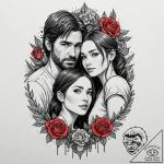A neo-traditional portrait of the main charac… – tattoo sketch (№1752896277_0, 19.07.2025 03:37) — tattoovalue.net