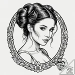 31. chicano style portrait of a beautiful, ta… – tattoo sketch (№1752897107_0, 19.07.2025 03:51) — tattoovalue.net