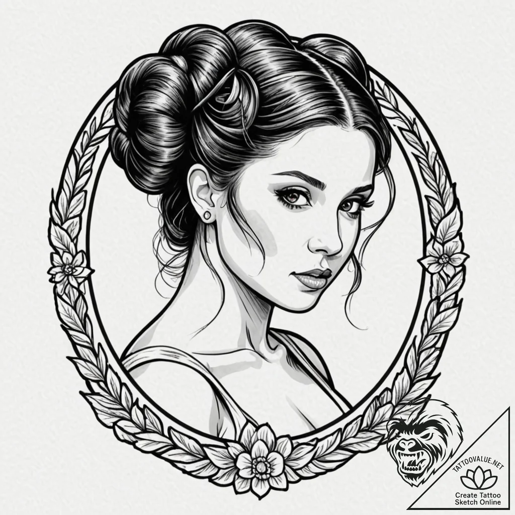 31. chicano style portrait of a beautiful, ta... - tattoo sketch (№1752897107_0, 19.07.2025 03:51) — tattoovalue.net