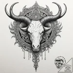Horns, tattoo sketch design, on a clean white… – tattoo sketch (№1752897273_0, 19.07.2025 03:54) — tattoovalue.net