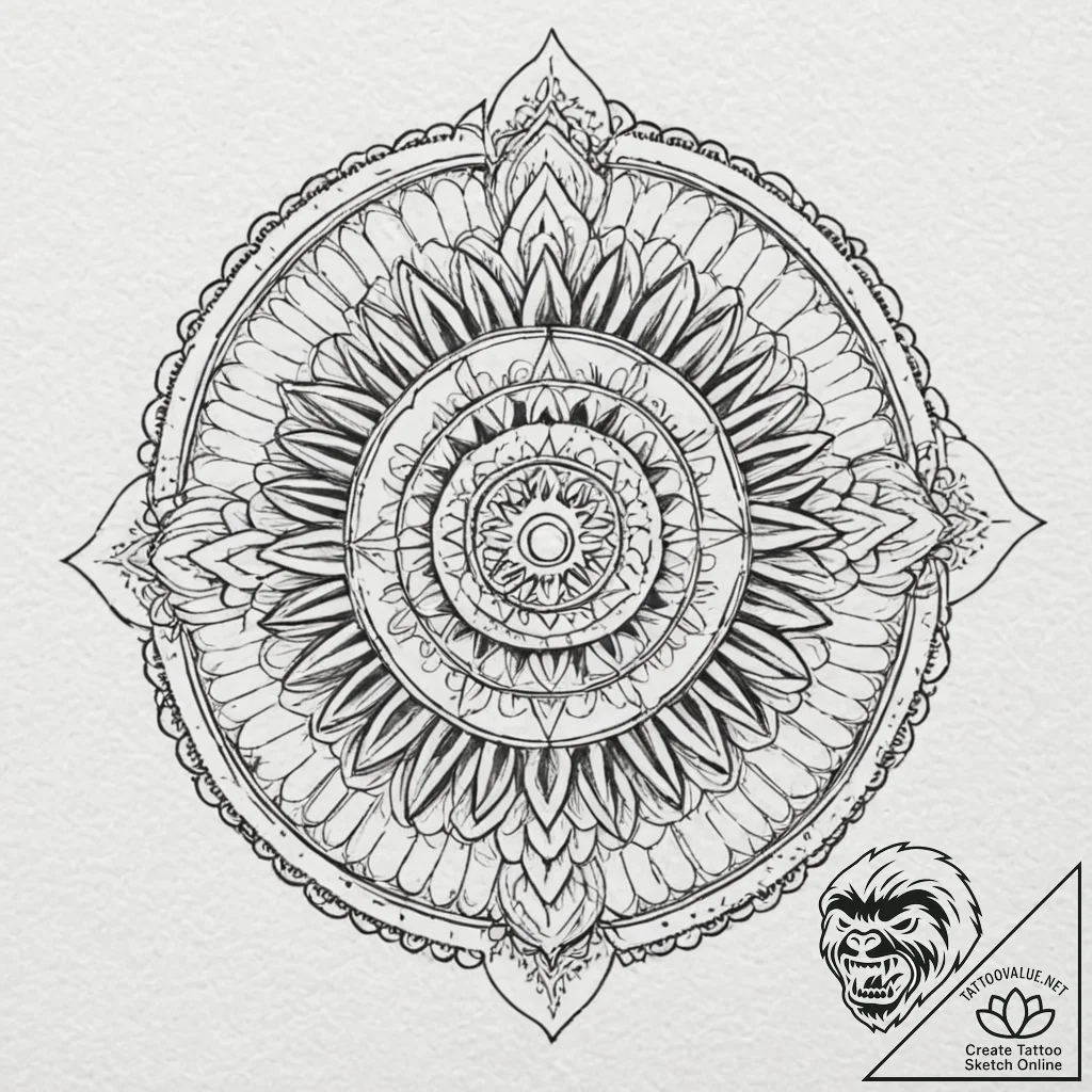 Tattoo sketch: a bold kolovrat, with each ray... - tattoo sketch (№1752897852_0, 19.07.2025 04:04) — tattoovalue.net