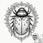 Ladybug, ink illustration for tattoo, black a… – tattoo sketch (№1752898928_0, 19.07.2025 04:22) — tattoovalue.net
