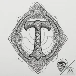 A linework tattoo of thor’s hammer, mjolnir,… – tattoo sketch (№1752899010_0, 19.07.2025 04:23) — tattoovalue.net