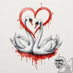 Tattoo sketch two entwined swans, representin… – tattoo sketch (№1752899094_0, 19.07.2025 04:24) — tattoovalue.net