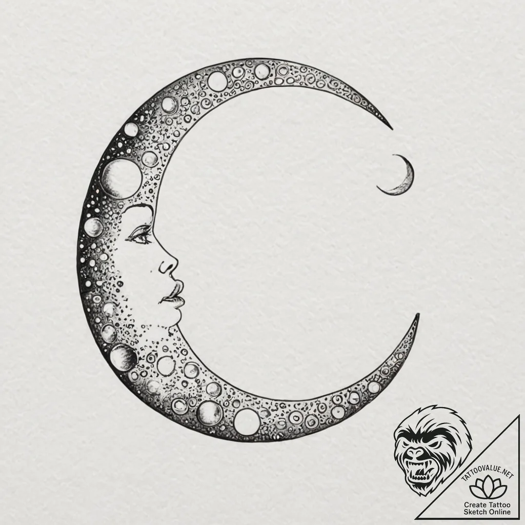 Tattoo design phases of the moon representing... - tattoo sketch (№1752899175_0, 19.07.2025 04:26) — tattoovalue.net