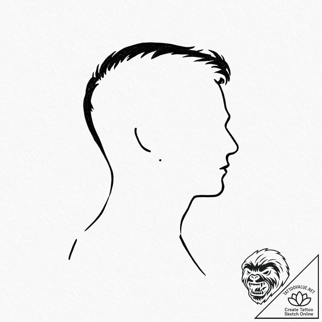 Man (silhouette/figure), tattoo line art, on... - tattoo sketch (№1752899258_0, 19.07.2025 04:27) — tattoovalue.net