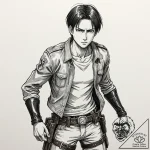 A sketch of captain levi from attack on titan… – tattoo sketch (№1752899837_0, 19.07.2025 04:37) — tattoovalue.net