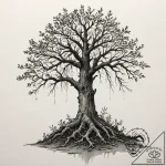Tattoo design a single, strong oak tree with… – tattoo sketch (№1752900583_0, 19.07.2025 04:49) — tattoovalue.net