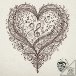 Tattoo design a music note forming a heart.,… – tattoo sketch (№1752900747_0, 19.07.2025 04:52) — tattoovalue.net