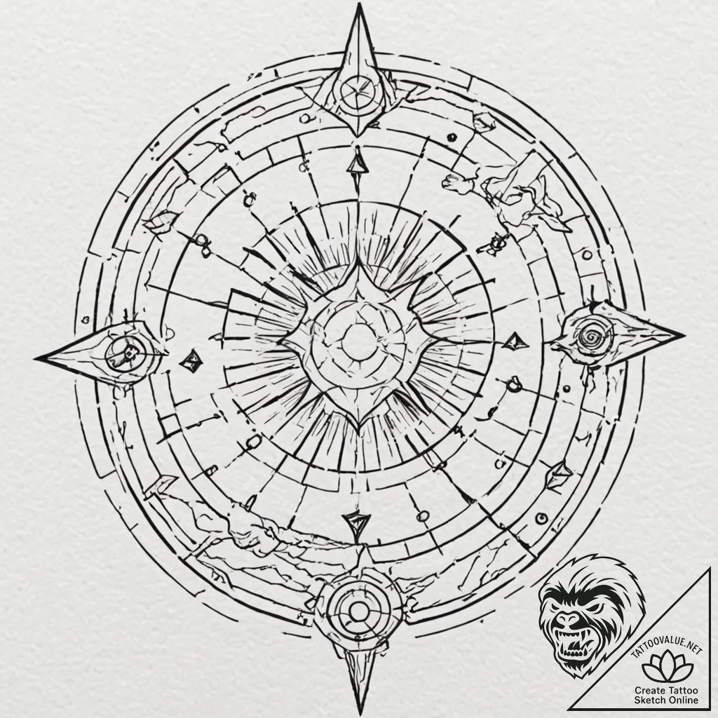 Tattoo design a zodiac symbol integrated into... - tattoo sketch (№1752900831_0, 19.07.2025 04:53) — tattoovalue.net