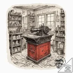 The interior of a working, old-fashioned lett… – tattoo sketch (№1752901409_0, 19.07.2025 05:03) — tattoovalue.net