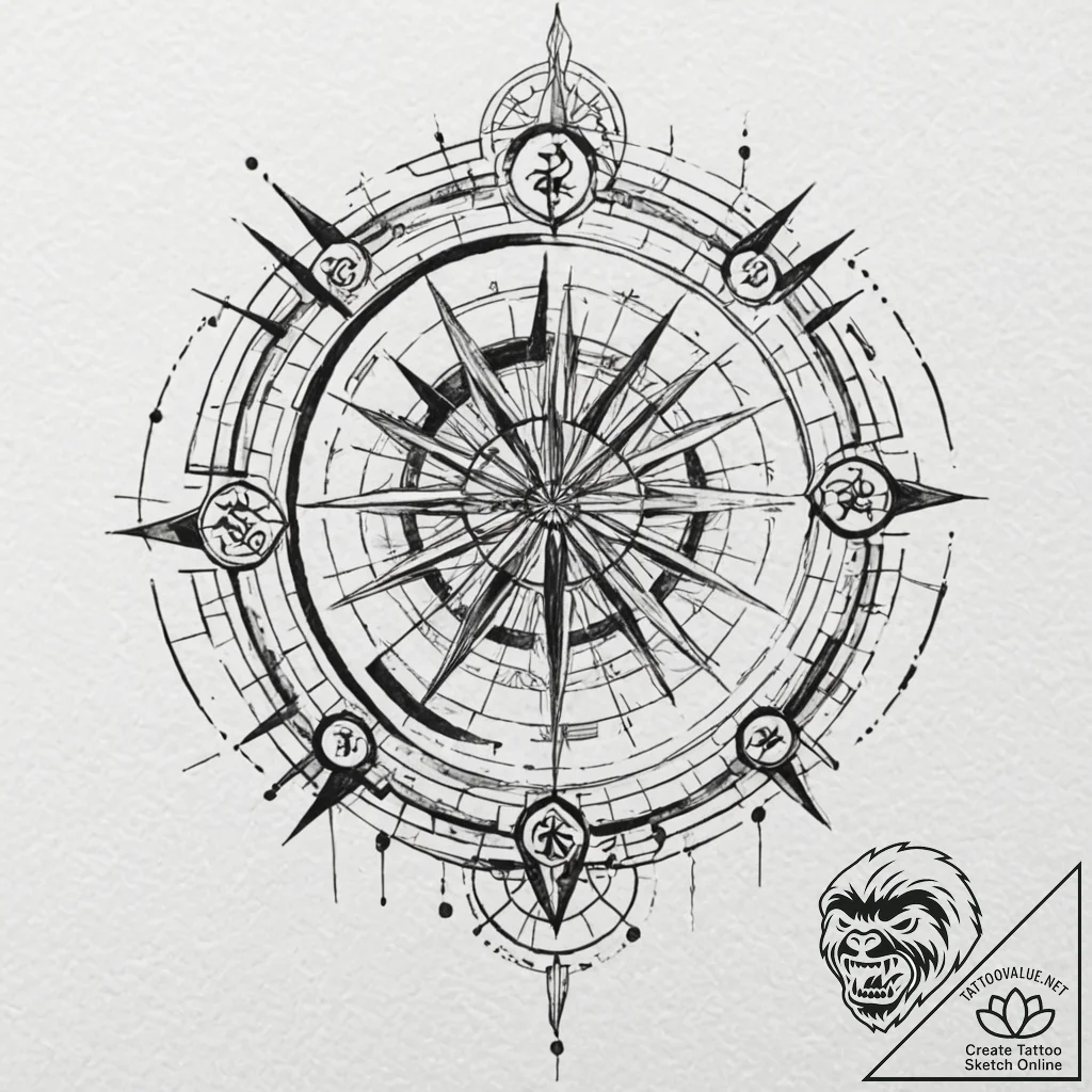Tattoo sketch a zodiac glyph broken into frag... - tattoo sketch (№1752901575_0, 19.07.2025 05:06) — tattoovalue.net