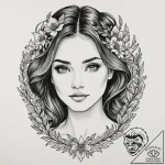 Tattoo design: a portrait of lada, with a ben… – tattoo sketch (№1752901824_0, 19.07.2025 05:10) — tattoovalue.net