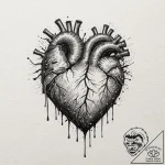 Tattoo design a pixelated heart that slowly t… – tattoo sketch (№1752901990_0, 19.07.2025 05:13) — tattoovalue.net