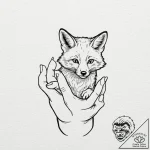 A linework tattoo of the fox force five hand… – tattoo sketch (№1752902486_0, 19.07.2025 05:21) — tattoovalue.net