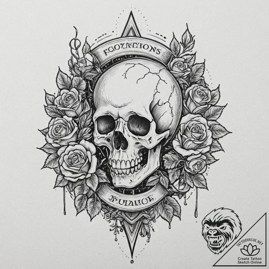 A mechanic's garage, with tools neatly organi... - tattoo sketch (№1752902734_0, 19.07.2025 05:25) — tattoovalue.net