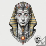 A dotwork tattoo of the mummy (imhotep), wrap… – tattoo sketch (№1752902817_0, 19.07.2025 05:26) — tattoovalue.net