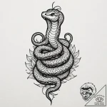 Cobra, tattoo flash sheet design, black outli… – tattoo sketch (№1752902900_0, 19.07.2025 05:28) — tattoovalue.net