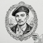 Tattoo design a deep, thoughtful gaze, reflec… – tattoo sketch (№1752903641_0, 19.07.2025 05:40) — tattoovalue.net